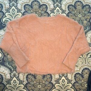 Soft pink fuzzy sweater